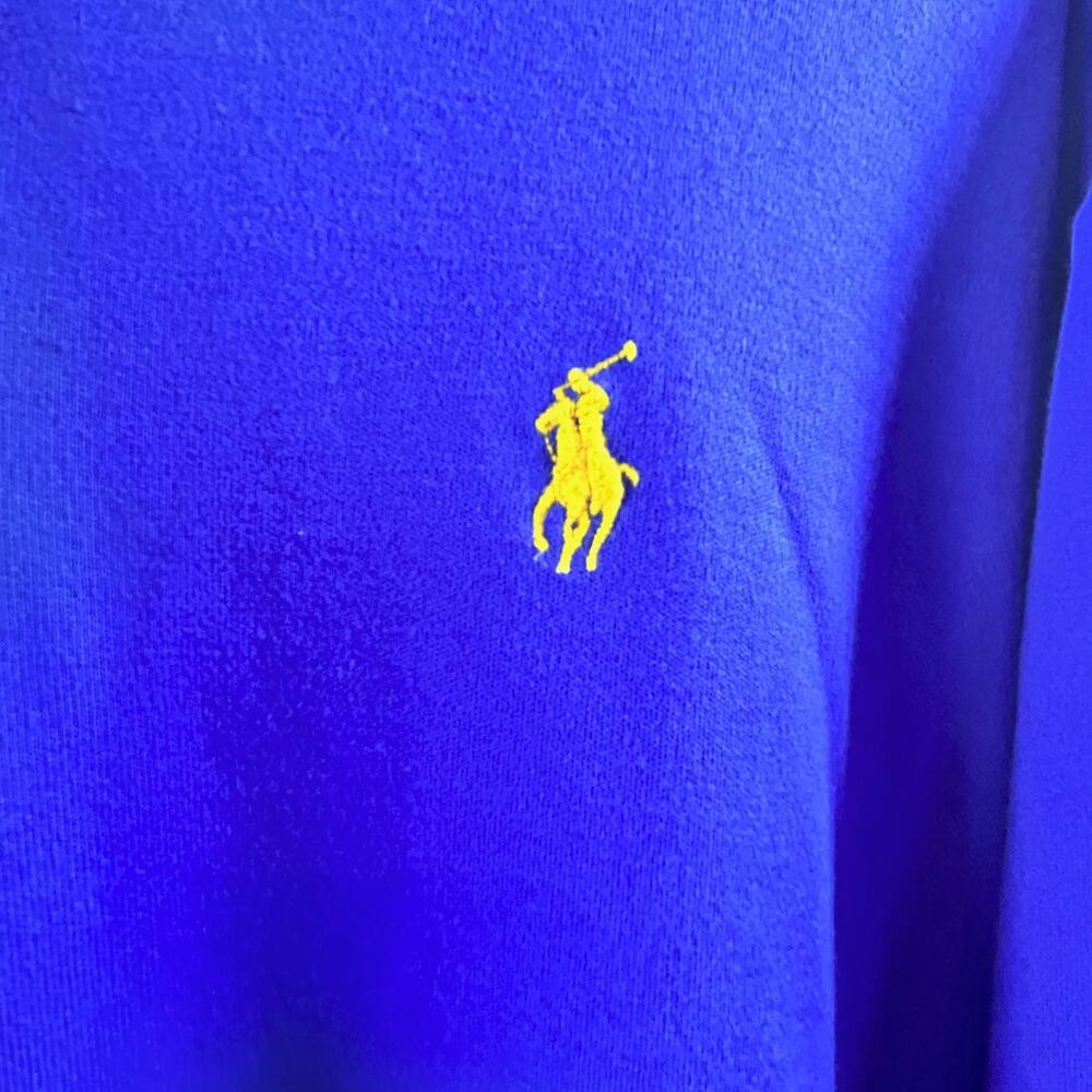 Vintage Polo Ralph Lauren Blue Long Sleeve 90s Preppy Old Money Style XXL - Picture 5 of 12
